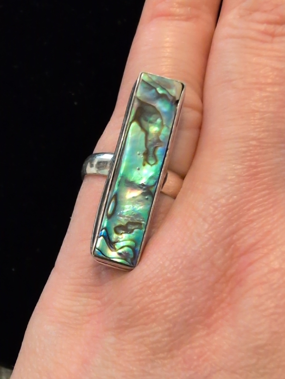 Rectangular Abalone Ring